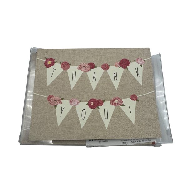 Paper Source Thank You Cards Floral Banner Design 10 Folded Cards With Envelopes - Picture 1 of 5
